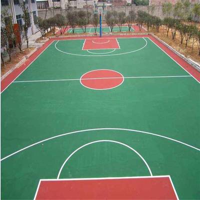 威海 塑膠籃球場 環保硅PU 硅PU材料鋪裝